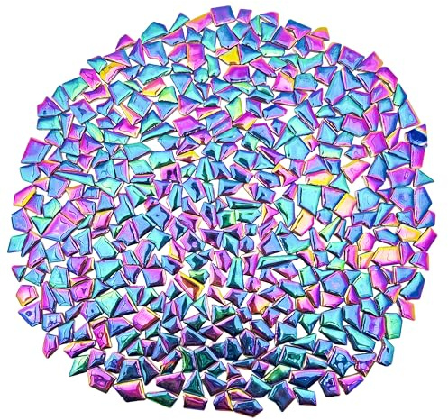 Piastrelle per mosaico in ceramica da 0,5 kg, colori misti, piastrelle per mosaico per artigianato, decorazioni per la casa o artigianato fai da te, forniture per la creazione di mosaico (piccole