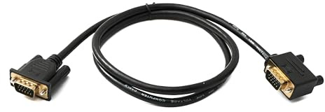 SYSTEM-S D Sub15 Kabel 100 cm HD VGA 15 Pin Stecker zu Stecker DB15 Winkel Right Angled Adapter