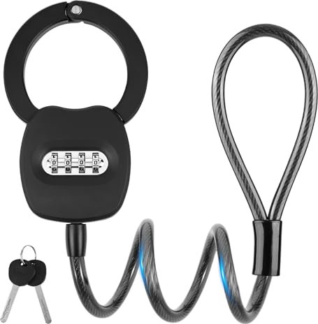 GuKKK Lucchetto Bici, Monopattino Elettrico, Scooter, Moto, Nero, Combinazione, Impermeabile