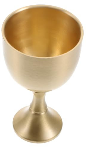GRIRIW Calice in Ottone Massiccio Retrò Per Liquori Coppa Alta Da Offerta Senza Bordi Taglienti Tazza Da Spiriti Per Uso Domestico e Cerimoniale Facile Da Pulire e Decorativa