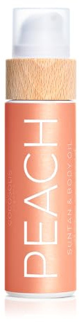 COCOSOLIS PEACH Tanning Accelerator - Organic Tanning Oil with Vitamin E & Peach Fragrance for Fast Intense Tan - Tanning Enhancer for Rich Tan - Nourishing Body Lotion