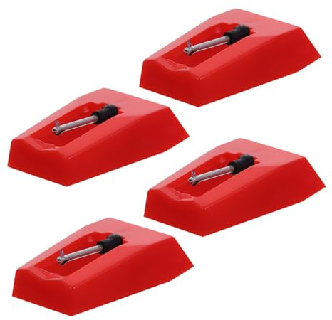 EPIGEIST Puntine Per Giradischi 4 Pezzi Stilo Per Fonografo Rosso Ago Di Ricambio Puntina Pickup Per Grammofono Facile Da Installare Per Riparazioni e Scorta