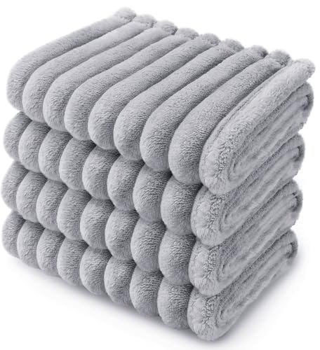VAIGU:OA Hundedecke Katzendecke Waschbar, 4 Stück Decken Flanell Haustier Decke für Kleine Hunde Welpen Katzen, Flauschig Weiche Haustier Decke, Schutzdecke Hundesofa, 45x65 cm