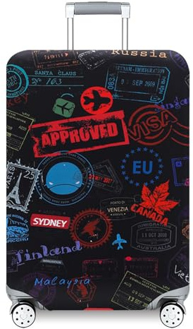 UJBVCX Protection Valise, Elastique Housse de Valise, Housse de Protection pour Bagages Lavable, Bagage de Voyage Couverture, Convient aux Bagages de 22 a 24 Pouces, M (Timbre)