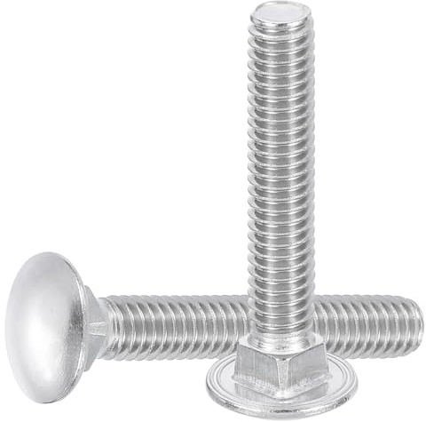 QUARKZMAN 8Pcs Pernos De Carro, 5/16-18x2-1/2 Acero Inoxidable 18-8 (304) Cabeza Redonda Cuello Cuadrado Tornillos Perno Para Accesorios De Sujeción - Plateado