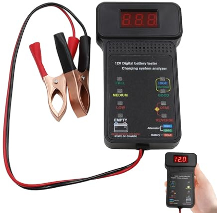 Hiemible Batterietester für Automobilbatterien | Digitales Hochsensibles Prüfsystem,Kfz-Lichtmaschinen-Tester - Geeignet für Boote, Yachten, Motorräder, sowie für Fahrzeuge, LKW, Limousinen, Pickups