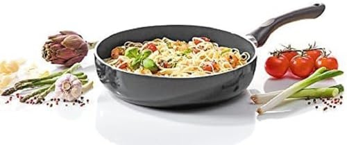 Krüger 40528 Aluminium-Pfanne tief Venezia 28 cm, schwarz