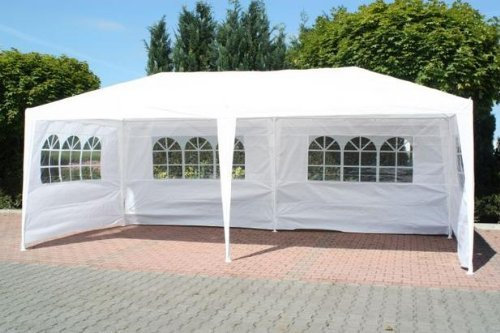 FoxHunter Waterproof 3m x 6m PE Gazebo Marquee Awning Party Tent Canopy White 120g PE Power Coated Steel Frame