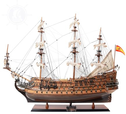 Old Modern Handicrafts San Felipe Exclusive Edition Modellschiff – komplett montiert – Premium-Schiffsmodell aus Holz – (37 H x 12 B x 37 T)