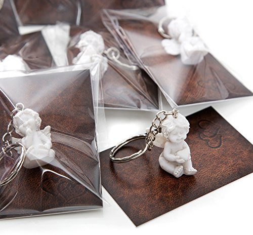 Logbuch-Verlag Kleine Gastgeschenke, Schutzengel Schlüsselanhänger mit kleiner Karte, Mini-Geschenk zu Weihnachten