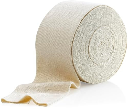 Elastic Tubular Support Bandage Size E, 10M Box - Natural Color (3.5 X 33 feet) for Large Knee Support Bandage -Medium Thigh, Cotton Spandex