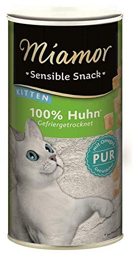 miamor Sensible Snack Kitten mit Huhn Pur | 3er Pack | 3 x 30 g | Ergänzungsfuttermittel für Kitten | Kann dabei helfen Katzen zu belohnen | 100% Huhn Pur | Ohne jegliche Zusätze