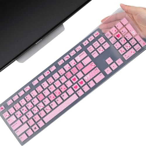 Keyboard Cover Skin for Dell KM636 KB216 KB216t KB216d KB216p Wired & Wireless Keyboard, Dell Optiplex 5250 3050 3240 5460 7450 7050, Dell Inspiron Desktop 24 27 5400 5490 7700 7790 3475 3670 3477