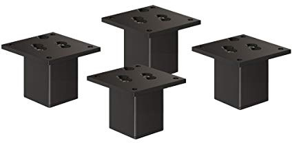 Sossai Exklusiv Möbelfüße E4MF, 4er Set, Höhe: 80 mm, Schwarz, aus Aluminium 45 x 45 mm Vierkantprofil, Füße für Kommode, Schrank, Vitrine, Badezimmerschrank
