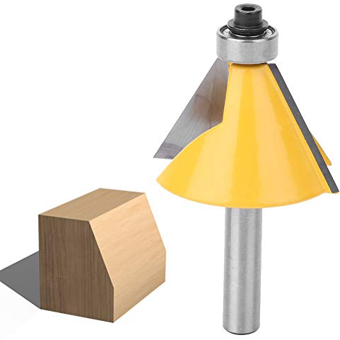 Schaft-Falzfräser, 8 mm Schaft-Fasen-Kanten-Fräser mit Lager Fräser Kegelfräser Kantenfräser mit Kugellager für Holzbearbeitung Oberfräse Holzbearbeitung (30°)