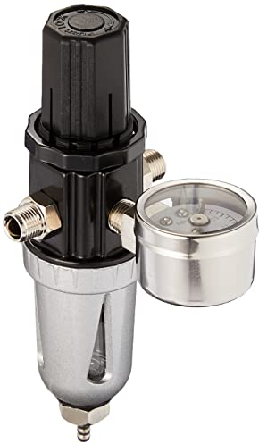 Tamiya 74565 SW Airbrush Druckregler m. Manometer, Modellbau-Zubehör, Bastelwerkzeuge, hochwertiges Modellbauzubehör, Silber