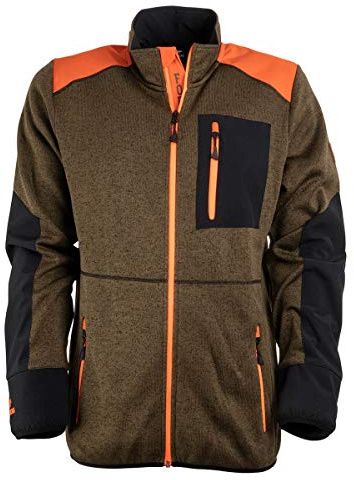 FORSBERG Forst Strickjacke Herren mit Softshell-Verstärkungen - warme Strickjacke für Freizeit, Alltag und Arbeit im Freien