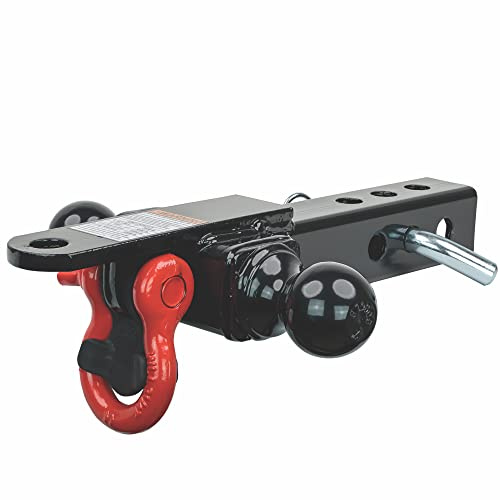 ATV/UTV tek Elite - Enganche de 4 vías de 1/7/8 Pulgadas, Soportes de Bola de 2 Pulgadas, Tirador de Pines, grillete de Remolque