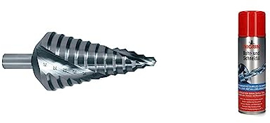 RUKO Stufenbohrer Gr.2 HSS 2 Schneiden Bohrer ø 4.0-30.0 mm & NIGRIN Bohr- und Schneideöl, 250 ml, hochdruckstabiles, silikonfreies Schmiermittel, mindert sichtbar den Verschleiß