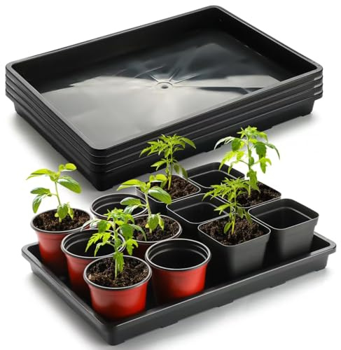 RooTrimmer Lot de 5 Plateaux de Culture pour 24 cellules sans Trous, bac rectangulaire en Plastique pour Plantes, bac d'égouttement pour bonsaï, Plateau d'humidité pour Serre, micropousses 44 x 30 cm