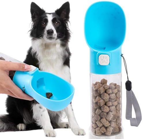 Colorday Mangeoire portative pour Animal de Compagnie, clicker, Bouteille de friandises, Pochette à friandises, pour l'entraînement, la Marche, la randonnée et Les Voyages, matériaux sans BPA (283,5