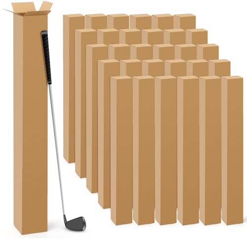 Qilery 30 Pcs 4L x 4W x 40H Inch Golf Club Shipping Boxes Tall Corrugated Boxes Cardboard Long Golf Storage Box for Shipping, Packaging, Moving, Mailing, Home or Business