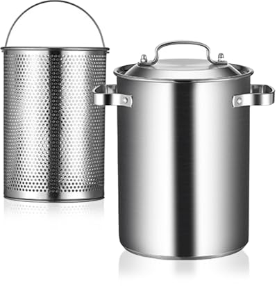 AIZYR Stainless Steel Pot Fryer Steamer with Detachable Basket and Lid,A Vegetable Asparagus Fryer for Pasta, Pasta, Boiled Eggs, Shrimp, and French Fries
