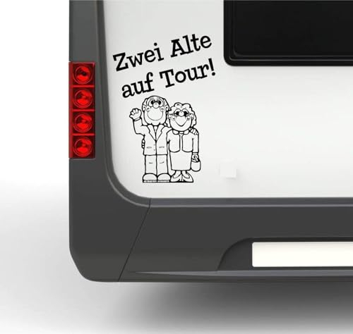 Rakelfix Zwei Alte auf Tour ca.30cm lustige Senioren Wohnwagen Wohnmobil Auto Aufkleber