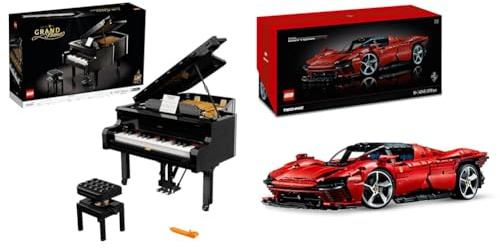LEGO 21323 Ideas Le Piano à Queue, Maquette de Construction, à Exposer et à Collectionner & 42143 Technic Ferrari Daytona SP3, Kit de Construction, Voiture Modélisme, Maquette à Construire