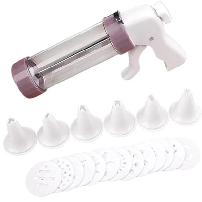 GSJNHY Pastry Syringe Set Cake Cream Decorating Set Cookie Biscuit Pastry Syringe Stainless Steel Nozzle Squeezer Extruder Decorations Baking Tools