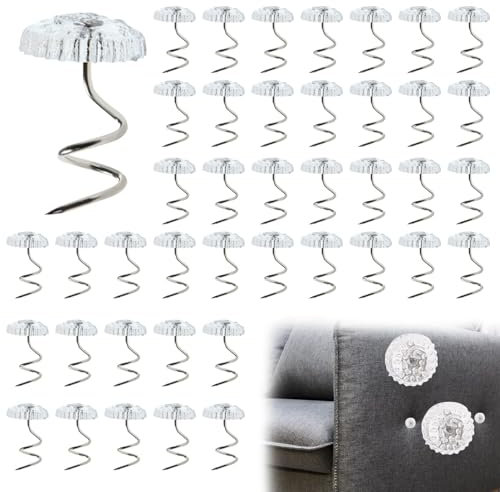 100PCS Perni A Torsione Divano,Perni A Torsione,Chiodi A Spirale Divano,Perni A Torsione Trasparenti Spilla Tappezzeria Chiodino,Twist Pins,per Tappezzeria Per Decorazione Riparazione Divano Chair