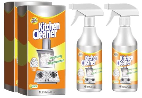 Kitchen Foam Cleaner, Kitchen Sink Foam Cleaner, Kitchen Cleaner Spray, Multi-purpose Foam Cleaner for Stovetop Range Hood Dirt & Oil Stain Cleaning (2pcs)