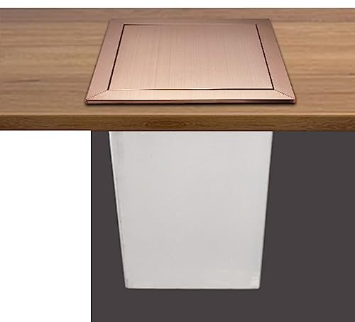 PUFAHAU Pattumiera da Cucina, pattumiera da Incasso, in Acciaio Inox 304, con Coperchio da Incasso, Scivolo per rifiuti Profondo 350 mm con Coperchio a ribalta oscillante(Rose Red)