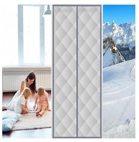 YXEHZ Thermo Türvorhang Kälteschutz Winter Verdickter Türvorhang Magnetisch Thermo Türvorhang Geeignet für die Isolierung Von Schlafzimmern und Küchen(1.5x2m)