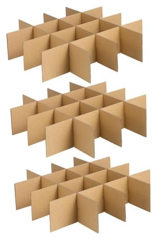 SHINEOFI 18pcs Cardboard Glass Dividers Wine Glassware Dividers 335x335x80mm Corrugate Box Partitions 82x82x80mm Cells for Dish Packing and Shipping Protection
