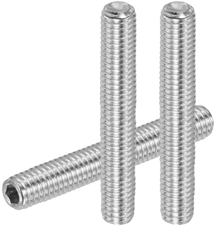 PATIKIL 10 Pezzi Viti Senza Testa Esagonale, M6x50mm Bullone Viti di Arresto Acciaio Inossidabile 304 Viti Esagono Incassato per Riparazione di Maniglie Porte Apparecchi di Illuminazione