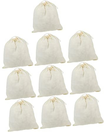 Holibanna 10piezas Bolsa De Filtro De Té De Algodón Bolsas Para Sopa y Especias Cordón Para Infusiones