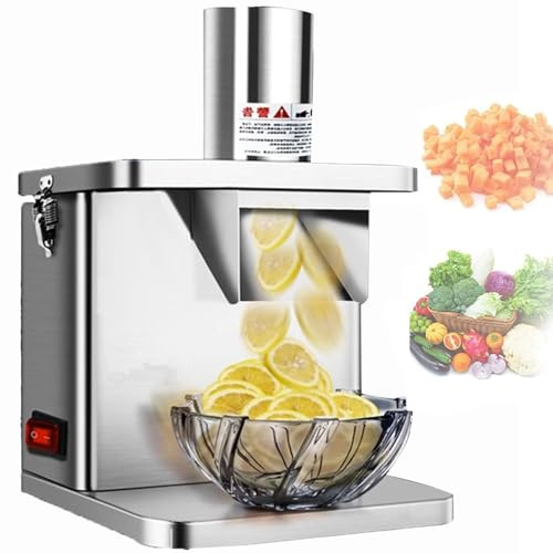 Cortador eléctrico de verduras – 250 W de potencia con 5 cuchillas de acero inoxidable para cortar patatas, cebollas, zanahorias y dados eficientes