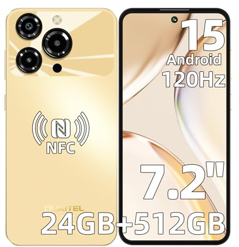 OUKITEL C69 Mobile Phones (2025) - Android 15, 7.2 & 120Hz Smartphone, 24GB+512GB/TF 1TB Phone, 6000mAh, 64MP Camera, SIM-Free & Unlocked Mobile Phones, 4G Dual SIM/NFC/Fingerprint/Face ID/BT5.0