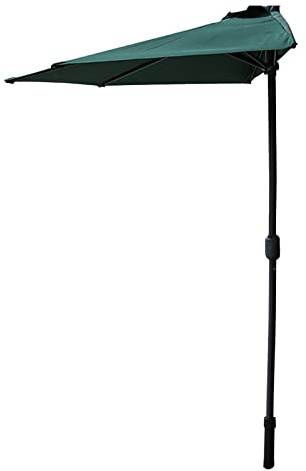 QYYZTQY Ombrellone semicircolare 2,7 m/8,8 Piedi, Contro Il Muro Ombrelloni da Giardino per Piscina, Cortile, Balcone, con manovella, Senza Base, Rosso