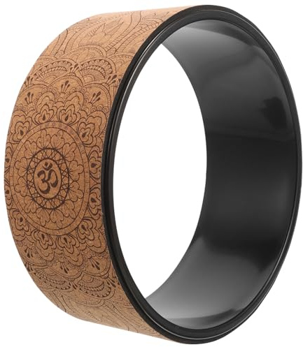 FUNOMOCYA PU Kork Yoga Wheel Yoga Rad Trainingsroller für Rücken Dehnung mit Rutschfester Oberfläche Pilates Fitness und Wirbelsäulenübungen Kompakt und Stabil