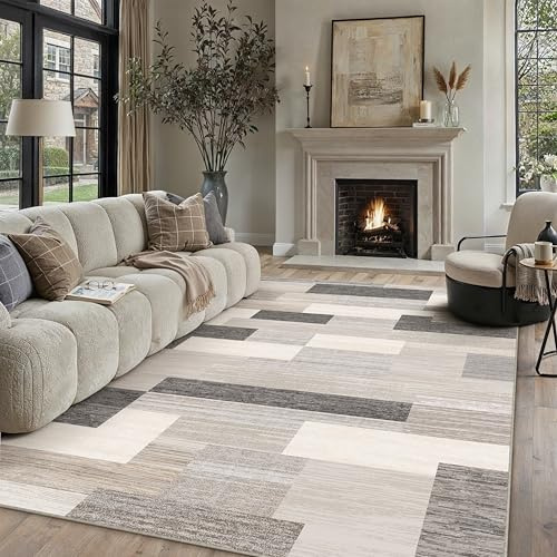 PureCozy Rugs Living Room Area Rug 200x300cm Beige Washable