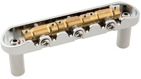 Musiclily Ultra BJ001 52.5mm Offset Bridge for Jazzmaster Jaguar Chrome | 2-1/16 inch String Spacing, with Full Solid Brass Plate Compensated 3-Saddle, for Electric Guitar
