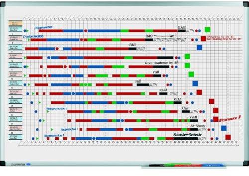 Legamaster 7-413000 Premium Jahresplaner, UV-gehärtetes Whiteboard, horizontale Einteilung für 53 Wochen, 90 x 60 cm
