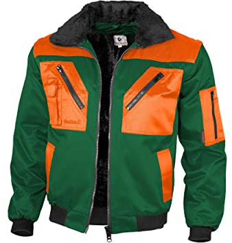 Qualitex - Pilotenjacke 4 in 1, Grün/Warnorange, 3XL