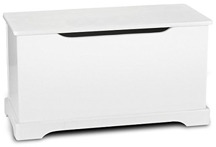 leomark Caja de Madera con Almacenamiento para Juguetes, Color Blanco, Tamaño: 59 x 26 x 32 (Alto) cm, Baúl Almacenaje, Estilo Moderno, para Pasillo Dormitorio Salón
