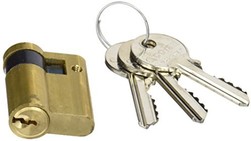 Cofan cilindro europeo medio llaves iguales | Medidas de 30/10 y 40/10 | Leva larga, color latón