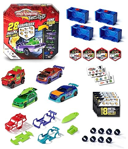 Majorette 212051003 - Majorette 4-Pack Tune Up's Lekset - 4-pack Lekset Inklusive Tuning Tillbehör och Förvaringsbox, Finns 18 olika Tune Up's set, Från 5 år