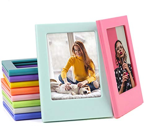 Cornici magnetiche per foto, mini cornici per foto in plastica con magnete da frigorifero, per foto Polaroid Mini da 3 pollici, per tenere le foto lontano da acqua, polvere e ingiallimento(giallo)