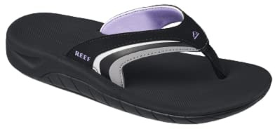 Reef Slap Womens Beach Flip Flop, Arch Support, Durable Outsole, Water Friendly, Grey/Purple, 9